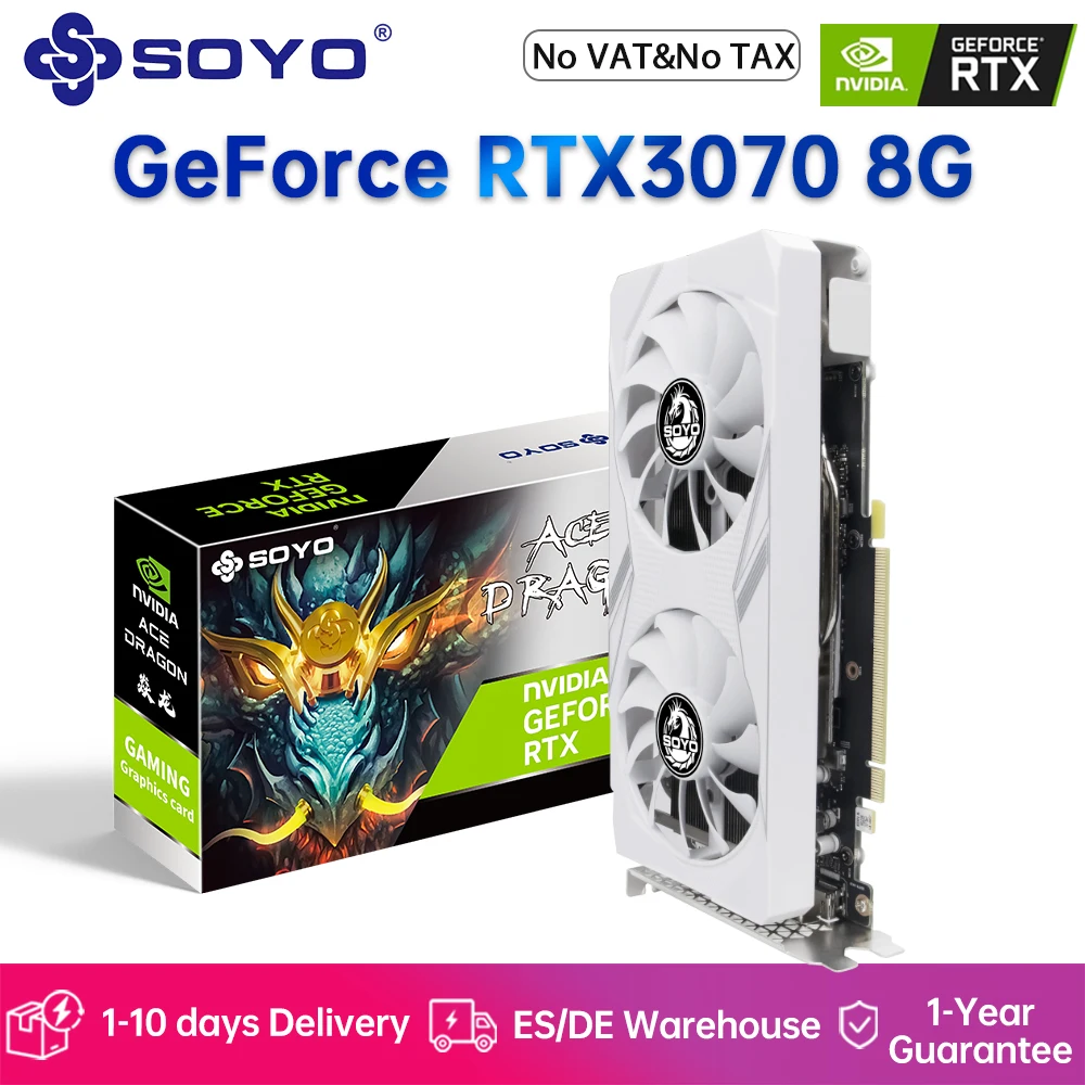 Karta graficzna SOYO NVIDIA GeForce RTX3070 z EU za $321.87 / ~1194zł