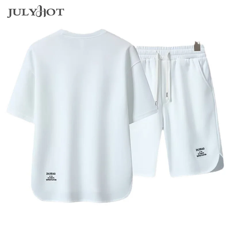 

Men's Korean Fashion Two Piece Set Summer Short Sleeved T-shirt And Shorts Loose Sets Men Designer Clothes Tracksuits