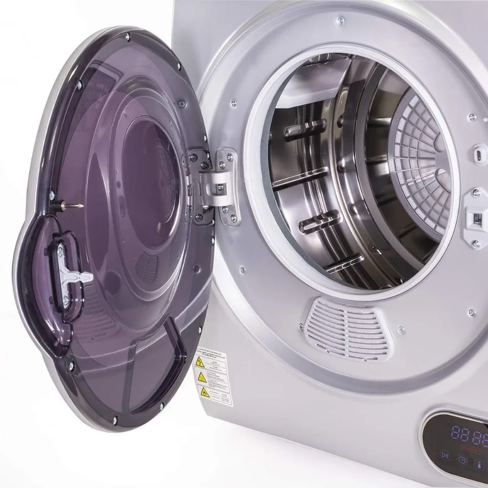 Tumble Dryer Silver w/Digital Timer Automatic Portable Electric RV Apartment Clothes Laundry Compact 3