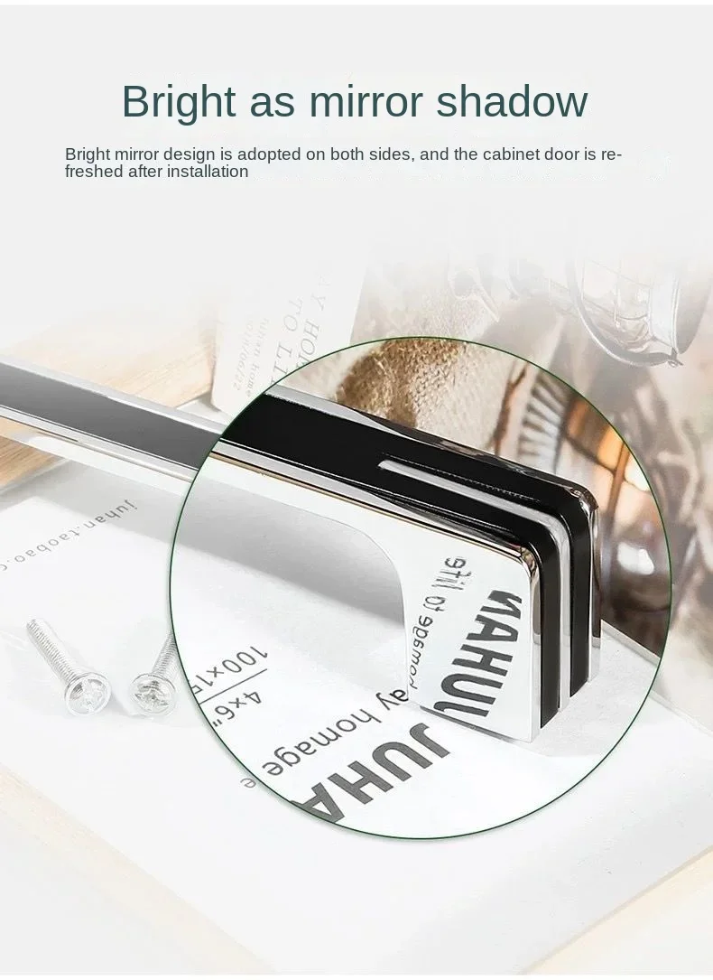 Description Picture 6 of itemScrew Spacing, Polished Chrome Cabinet Handles,Long Size Drawer Pulls Modern Cabinet Hardware Cabinet Knob Black Silver