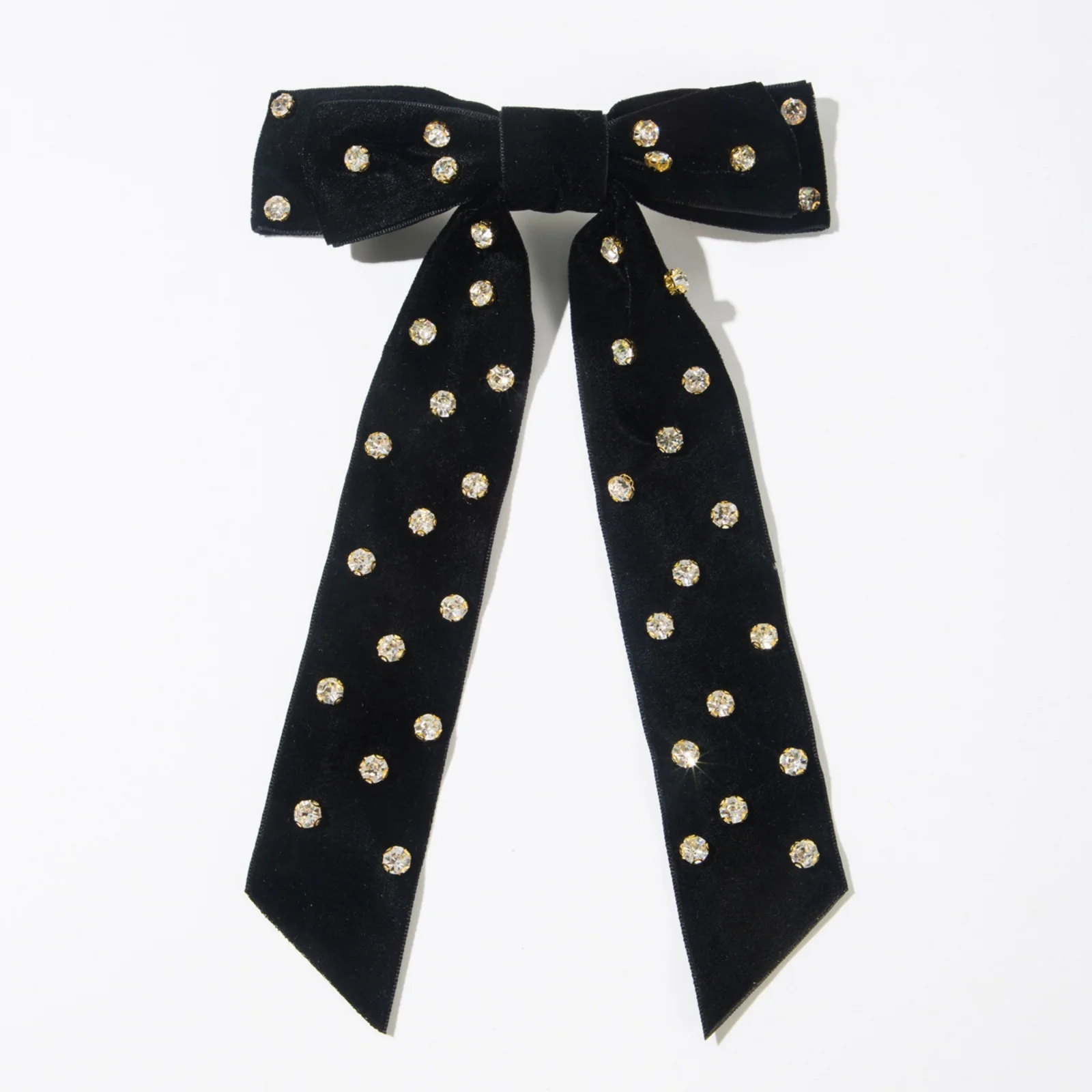 1PC Velvet Bow Hair Clips, Rhinestone Embellished Multi-Color Velvet Bows, Elegant Hair Accessories For Women Party Daily Wear