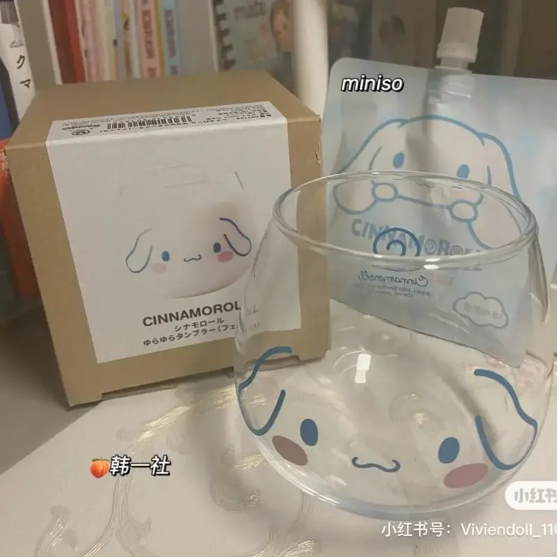 

Милый Sanrio Cinnamoroll понравился пуриновый стеклянный стакан с помпоном чашка для молока чашка для завтрака термостойкий Рождественский подарок для девочки