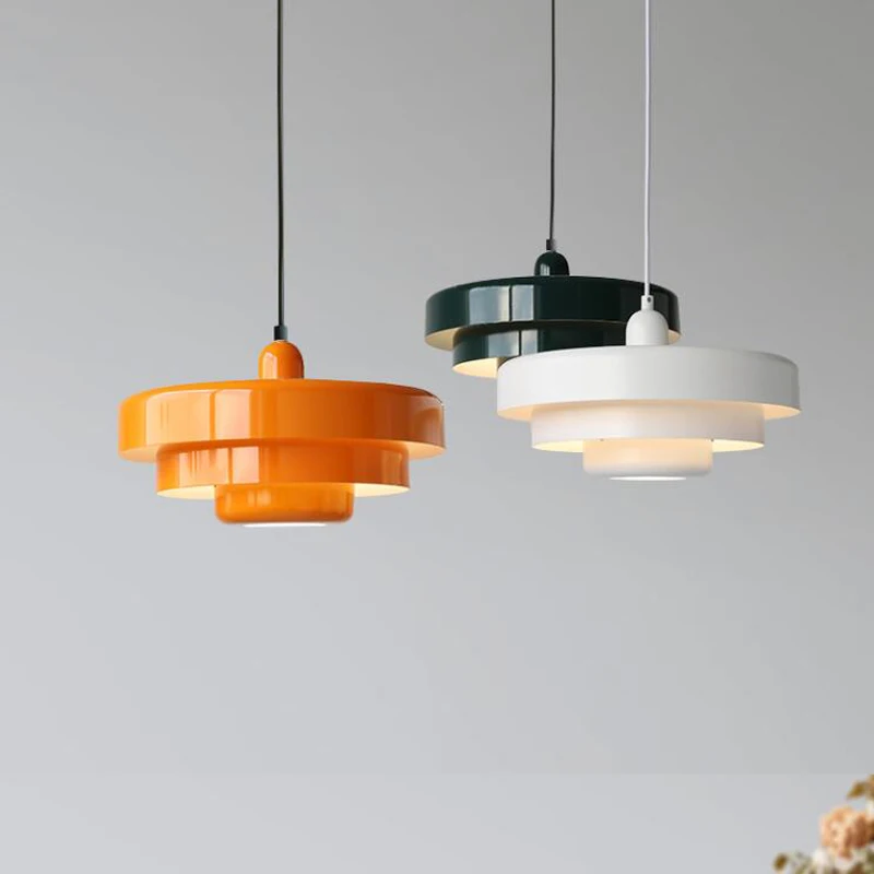 Lámpara de Techo LED Retro Medieval, Lámpara Colgante Naranja para Comedor, Restaurante, Decoración del Hogar, Iluminación para Cafetería, Bar, Luces Colgantes