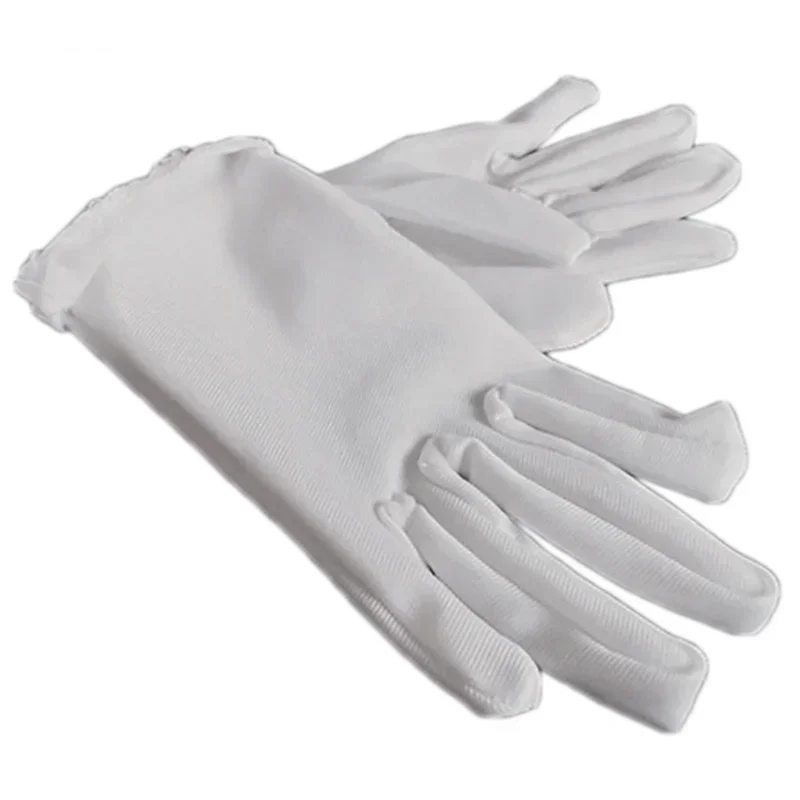 Children's Gloves White Short Satin Texture Children's Dance Stage Accessories Wedding Flower Gloves Wedding Accessories