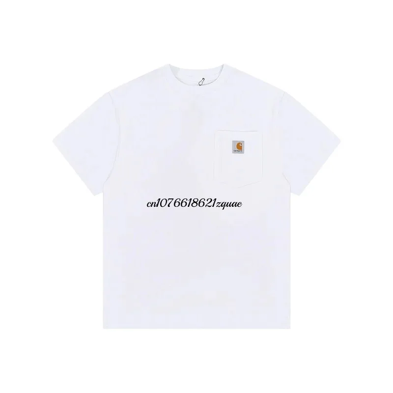 단색 Carhartt Wip 2023 브랜드 코튼 100%, 남성 여성 티셔츠, 순색 O넥 상의, 남성 티셔츠 의류