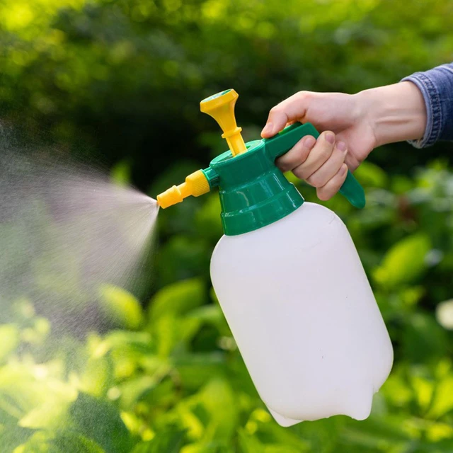 Pulverizador de presión para césped y jardín con correa para el hombro y 4  boquillas ajustables, pulverizador de presión manual portátil para el hogar