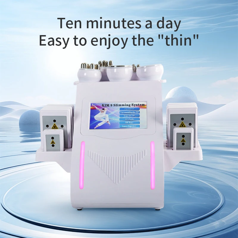 

6 in 1 40K Ultrasonic Vacuolar Vacuum Cavitation System Type Weight Loss Fat Suction Shaping Slimming Machine Eight Gaskets