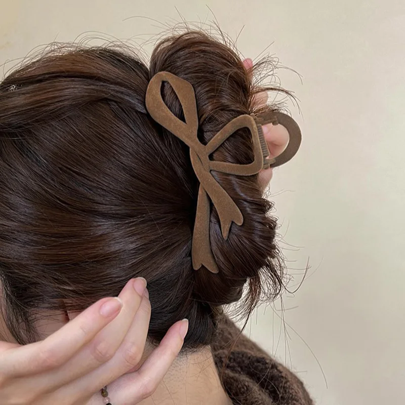 ヘアアクセサリー FETICO VELVET LONG BOW HAIR CLIP brown BIOTOP(ビオトープ) / WOMEN【FETICO】VELVET LONG BOW HAIR