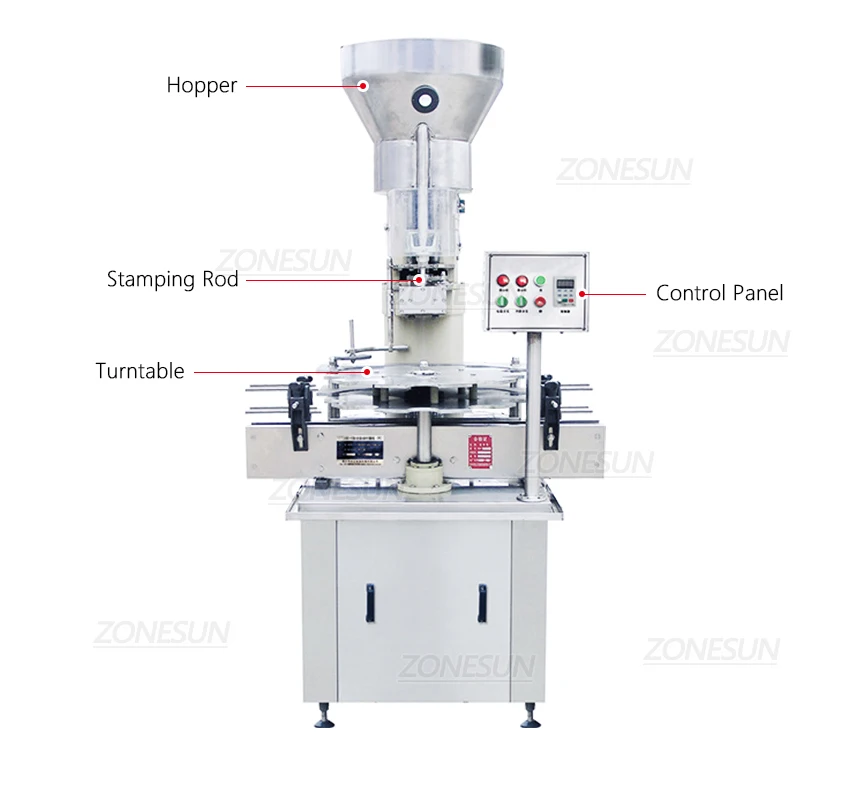 ZONESUN ZS-DSJ2 Cork Pressing Machine Red Wine Bottles Sealing Automatic Feeding Cork Production Line