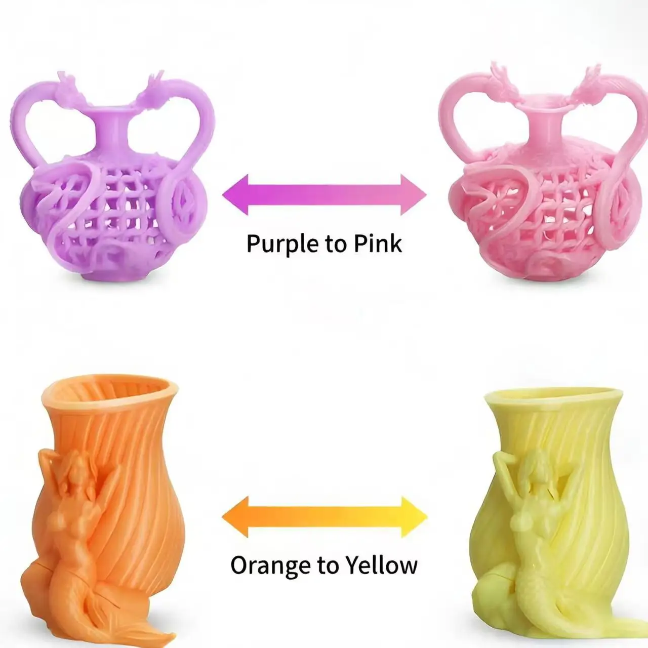 열변색 PLA+ 3D 프린터 필라멘트 1.75mm 1kg 스풀 - 열 활성화 변색, 생분해성, 1.75mm 1KG 직판매