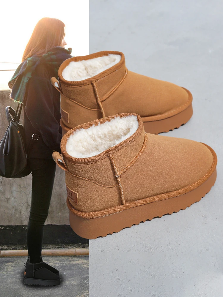 

Женские зимние ботинки на плоской подошве, зимняя обувь, ботинки с круглым носком, женские резиновые ботинки в стиле "Лолита", женская короткая плюшевая обувь средней длины в римском стиле, 2023