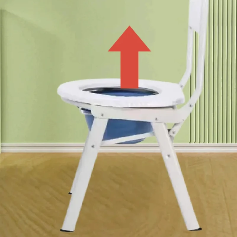Portable Toilet Chair Folding Commode Seat Mobile Bathroom Potty for Seniors Pregnant Women Adjustable Height Home Toilet Chair