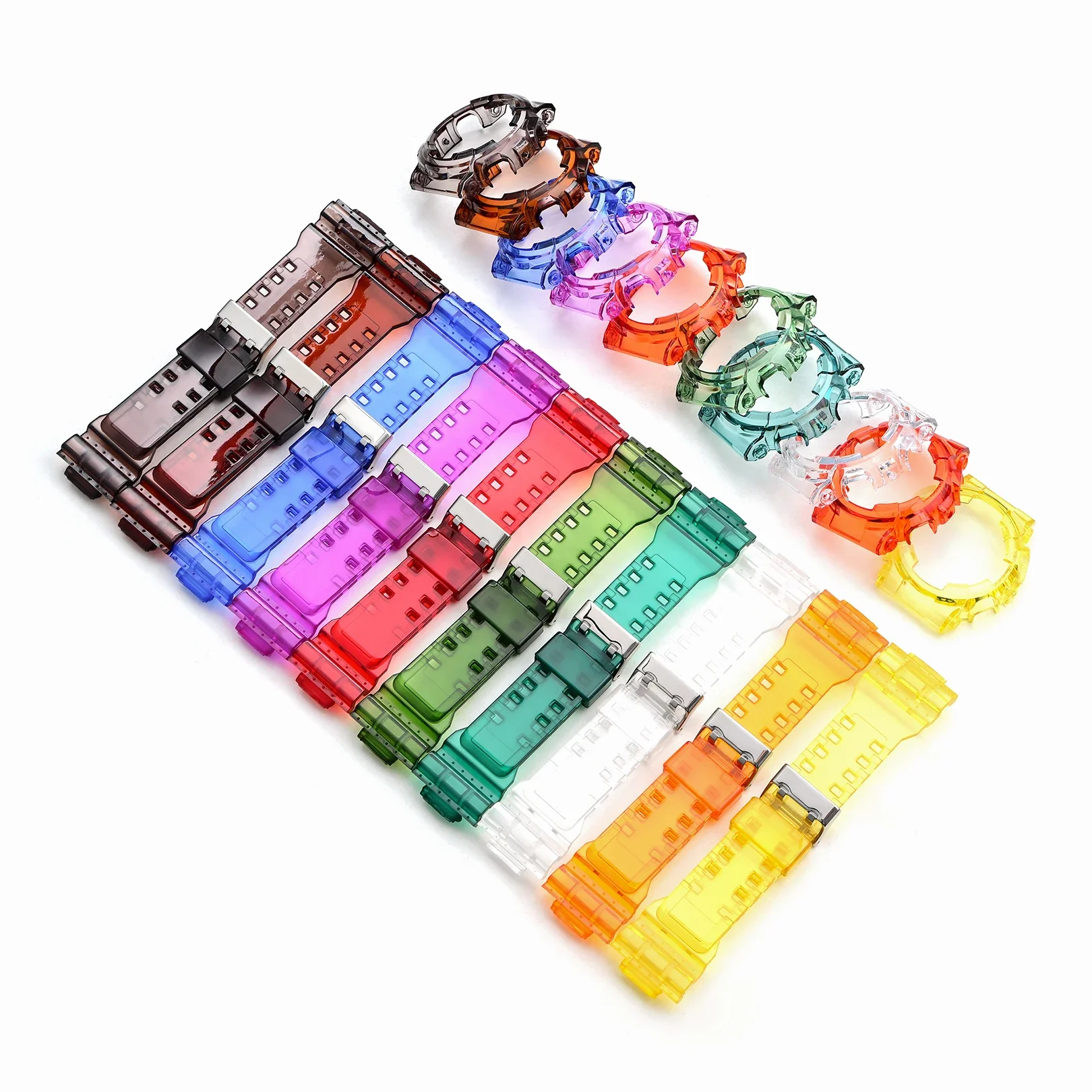 Durable TPU Resin Sport Watch Strap Case with Bezel Band Bracelet