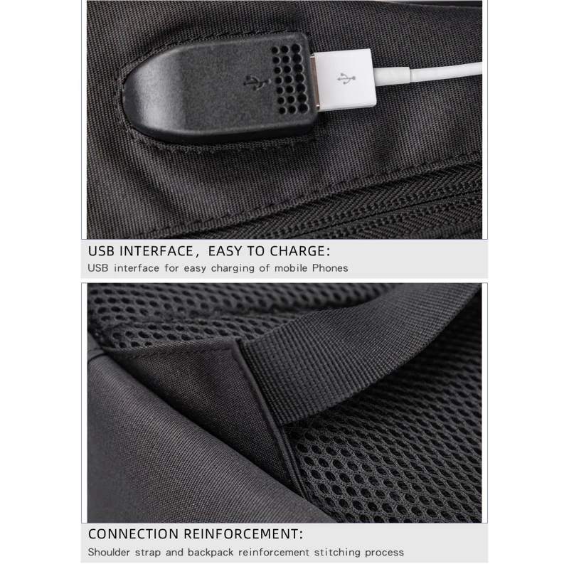 15.6 Inch Travel Laptop Backpack Business Daypack with USB Charging Port Bookbag