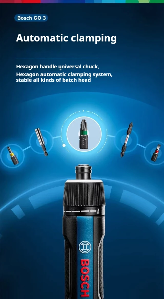 מברגה חשמלית Bosch Go3 סט מברגים נטענים אלחוטיים ליתיום מיני נייד כלי DIY לתיקון בית מקצועי