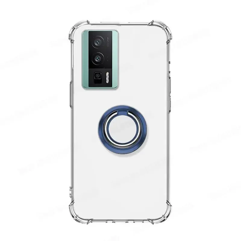Clear Transparent Soft Case with Ring Stand Holder