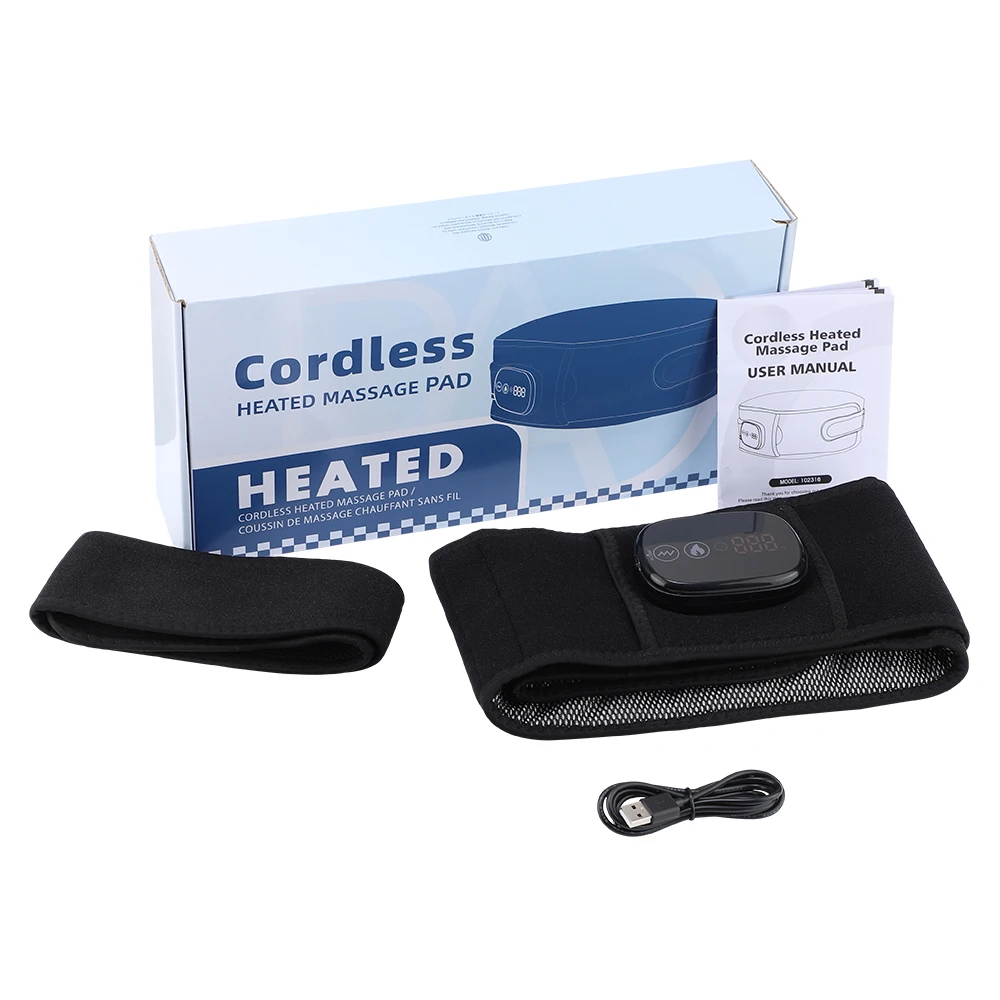 Cordless Vibration Heating Massage Waist Belt Red Light Hot Compress Maasager Re