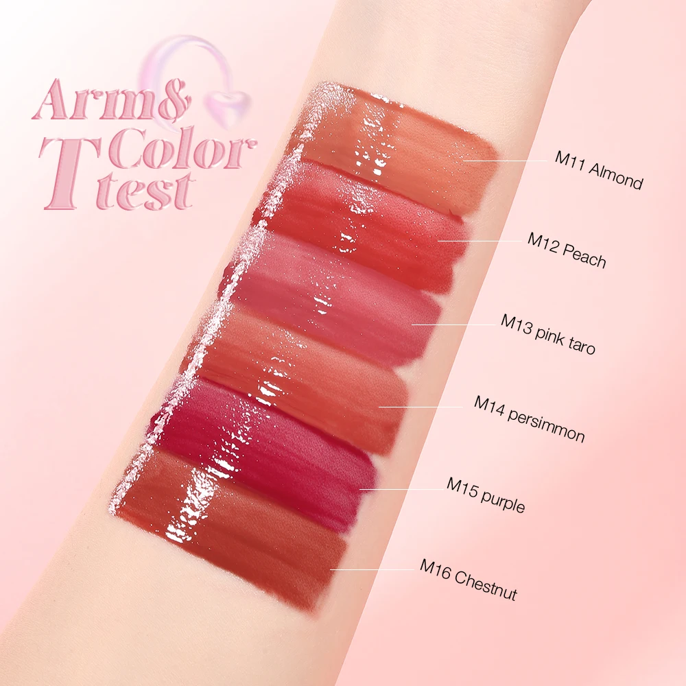 BANXEER Lip Gloss Jelly Blush Stick Non-Stick Cup Moisturizing Cooling Bouncy High Pigment Glossy Glitter Lip Glaze Jelly Tint