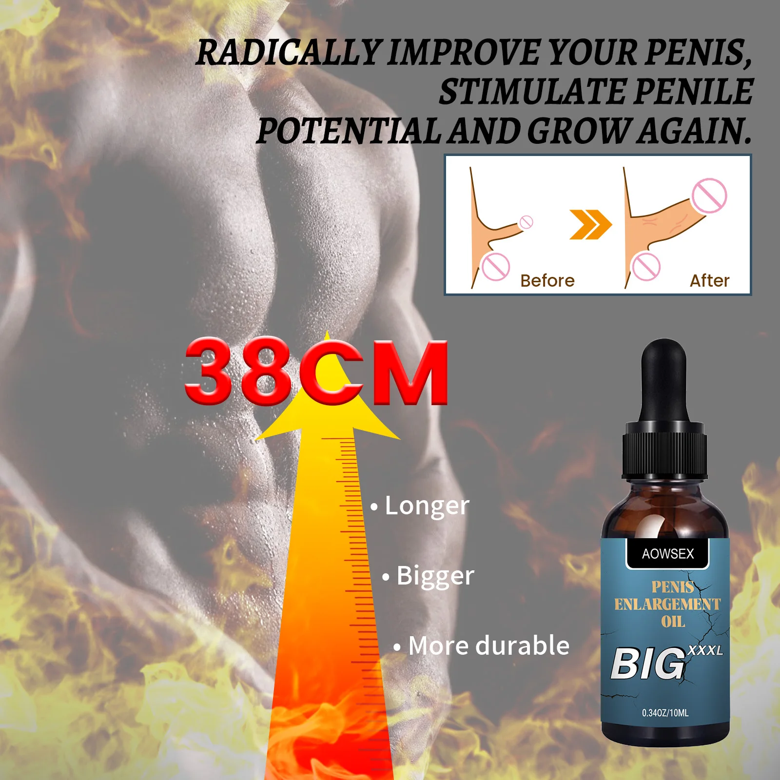 Penis Thickening Growth Man Biggest Enlargement Liquid Cock Erection Enhance Health Care Enlarge Massage Essential Oil