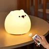 Creative LED Silicone Animal Bear Touch Night Light USB Charging Port for Children/Girls Bedroom Bedside Warm Desk Lamp 6