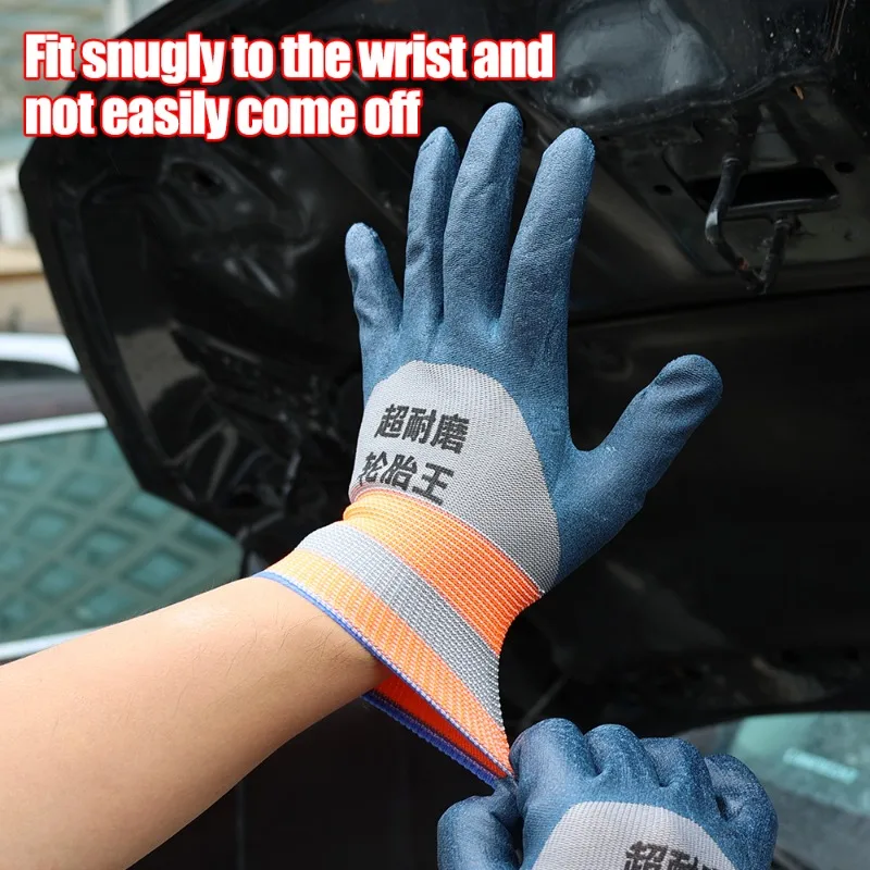 Safety Work Gloves Tire Rubber Labor Protection Gloves Construction and Automotive Repair Handling Wear-resistant Soft Anti Slip Breathable