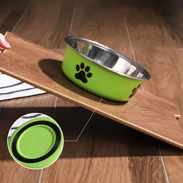 Dog Water Bowl with Non-Slip Rubber Base And Cats And Dogs Drinking Water Feeding Pet Bowl Stainless Steel Pet Feeders Pets Dogs 4