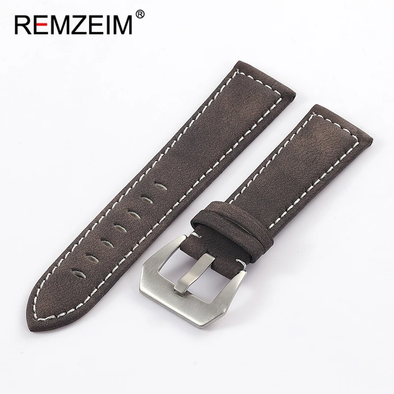 Unisex Retro Matte Leather Wristwatch Band - Black, Yellow, Brown, Green