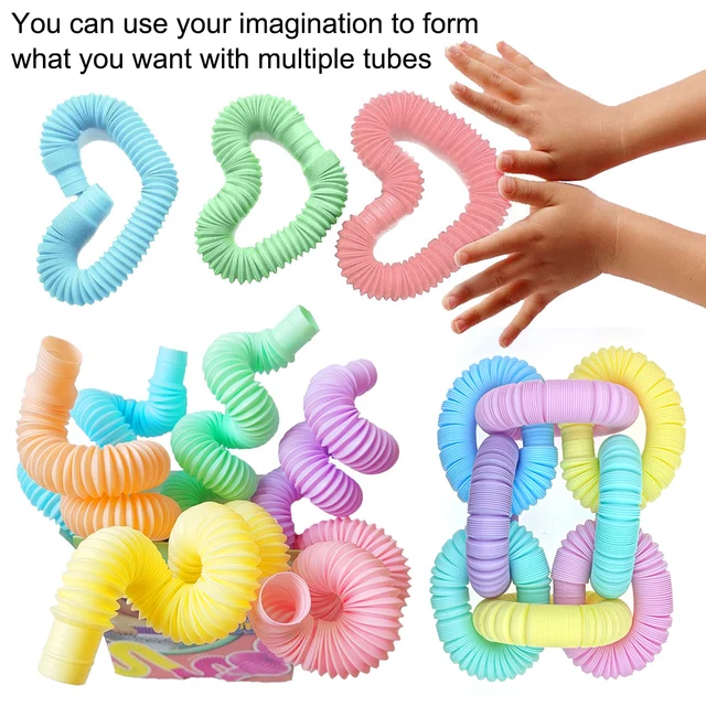 6Pcs Colorful Pop Tubes Coil Pop Magical Toy Circle Stress Relieve Toys Fine Fidget Toys Kit Fidget Toys Squeeze Gifts Toy 4