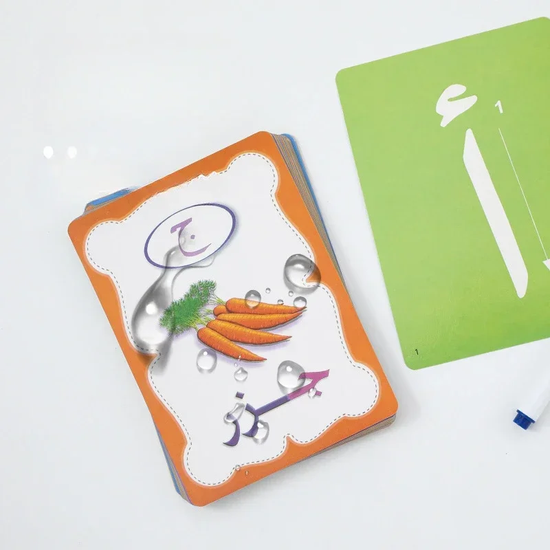 Practical Durable Erasable Learning Arabic Alphabet Cognitive Flashcards Scientific Cards Student Education Teaching Aids 2