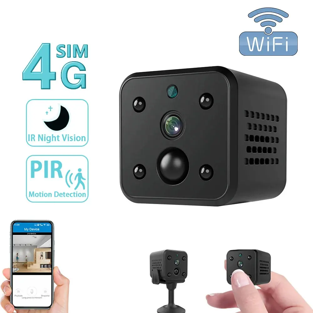 

4G Wifi Mini Surveillance Cameras 4MP HD Infrared Night Vision Two-way Audio Web Video Smart Home Wireless Security Camcorders