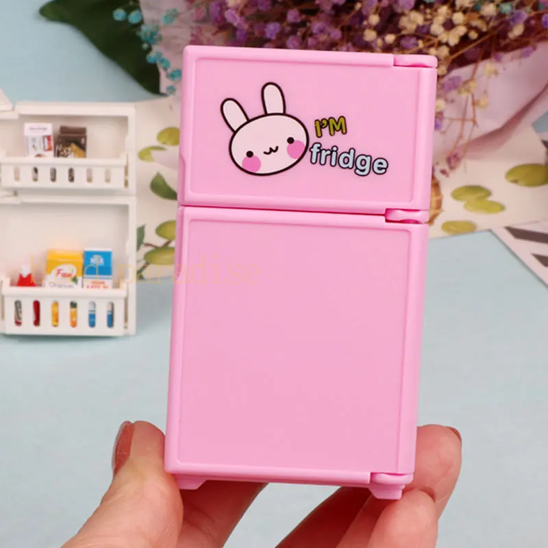 Mini Double Door Refrigerator Girl Toys Miniature Kitchen