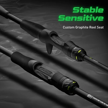 HANDING M1 Bass Fishing Rods Fuji O+A Guide Rings 24Ton Carbon Fiber Blanks Spinning Fishing Rod All-day Comfort Casting Rods 5