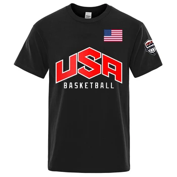 USA Basketballer Printed T-Shirt uomo Sport oversize manica corta in cotone magliette comode T-Shirt allentata di alta qualità Unisex