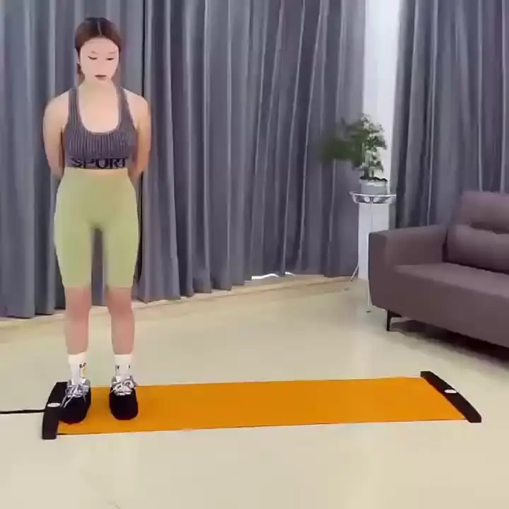 Tapis coulissant de Yoga 1.4/1.8/2M, plaque de glissement de Fitness, planche à roulettes avec chaussons pour chaussures, entraîneur d'exercices pour les jambes de Hockey sur glace 18 Tapis coulissant de Yoga 1.4/1.8/2M, plaque de glissement de Fitness, planche à roulettes avec chaussons pour chaussures, entraîneur d'exercices pour les jambes de Hockey sur glace 18