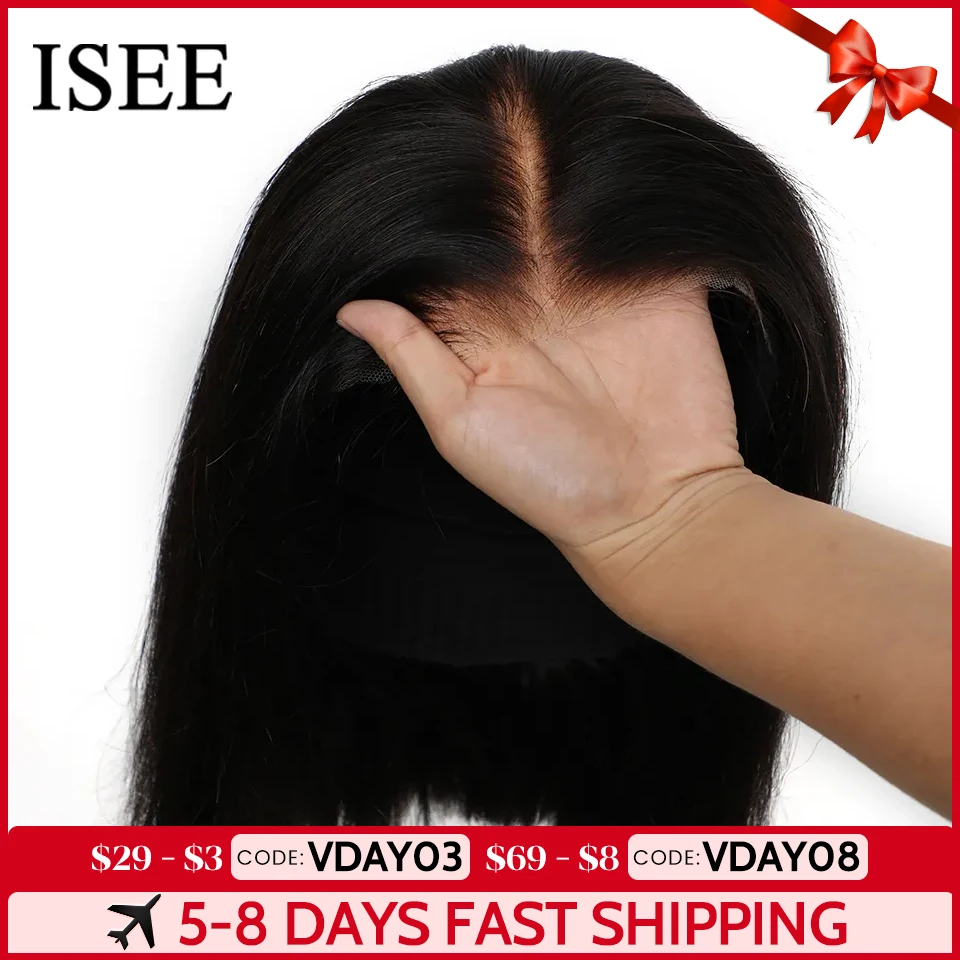 Isee Hair Wear Go Glueless Parrucche Prepizzicate Straight Short Bob Presbiancato Pronto Da Indossare Parrucche Per Le Donne Pre Cut Lace Wear Go Wig