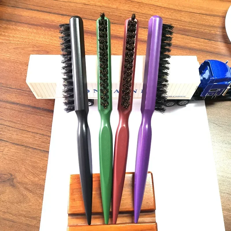 Description Picture 5 of itemProfessional Teasing Back Hair Brush Boar Bristle Wood Slim Line Comb Professional Salon Hairbrush Hairdressing Styling DIY Tool