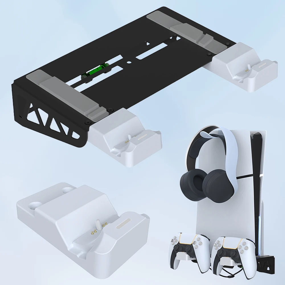벽 마운트 키트 수직 스탠드, 헤드셋 포함, 거치대 보관 스탠드, 벽걸이 스탠드, PS5 슬림, PS5 디스크 및 디지털 에디션용