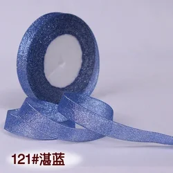 Sparkling Glitter Ribbon - 25 Yards of Elegant Crafting and Wedding Decor Material - 6mm  Glitter (Royal blue)