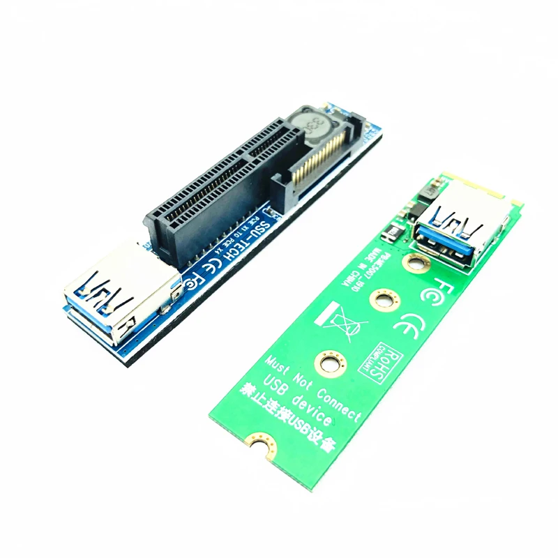 Raiser Nvme M.2 para Pci-e x4 Placa de Extensão Adaptador Porta Placa Riser Placa Gráfica Conector Extensor Pcie com 60cm Cabo Usb3.0 - Imagem 4