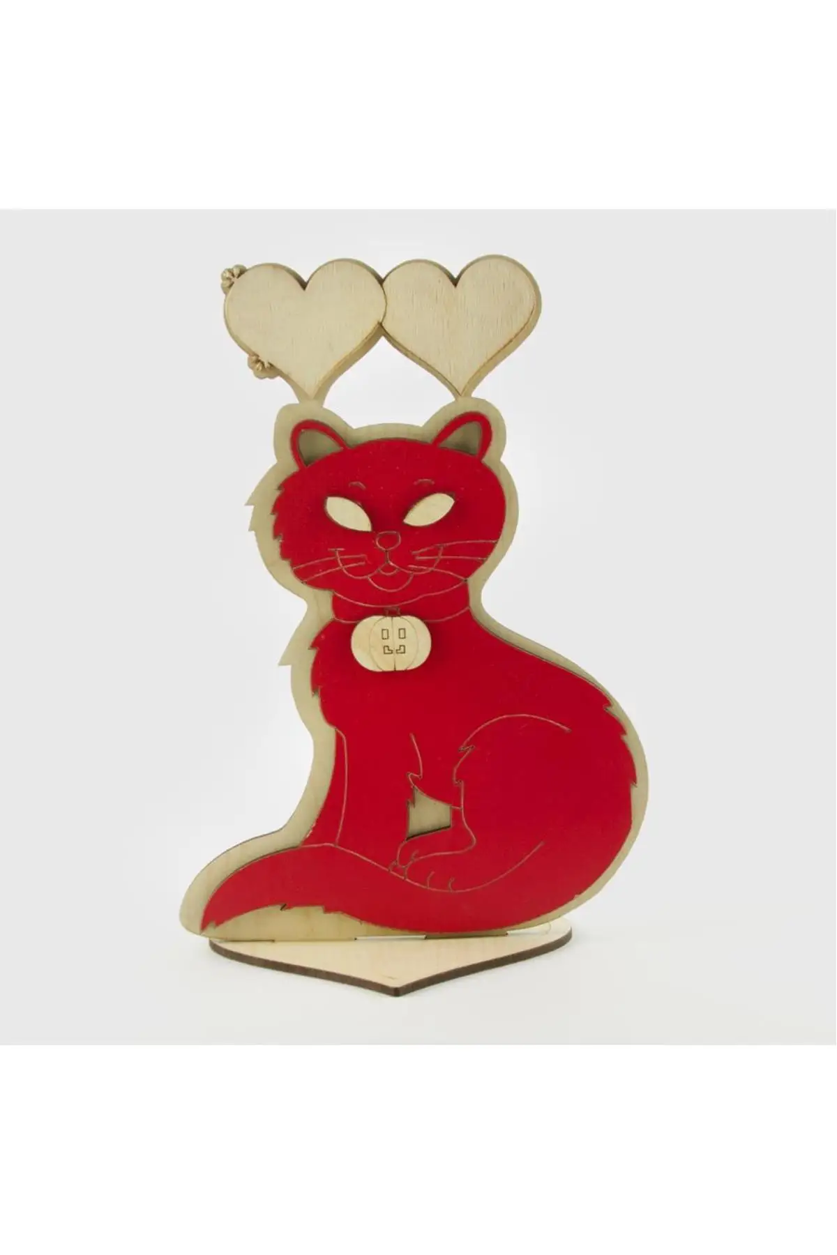 Cat Figured Name Writable Wooden Trinket Color: Red | Игрушки и хобби