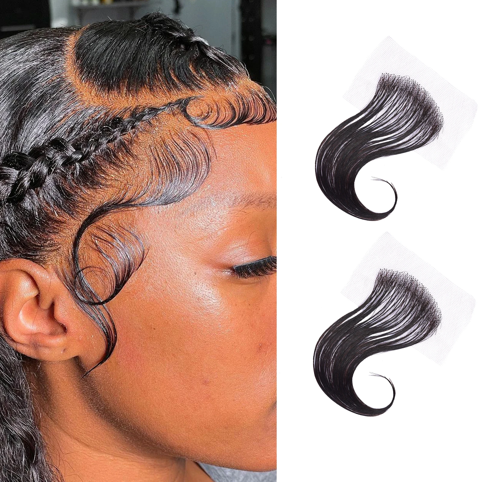 HD Lace Baby Hair Edge Stripes Human Hair Brazilian Invisible Natural Hairline for Black Women Reusable Extensions 2pcs human hair wig