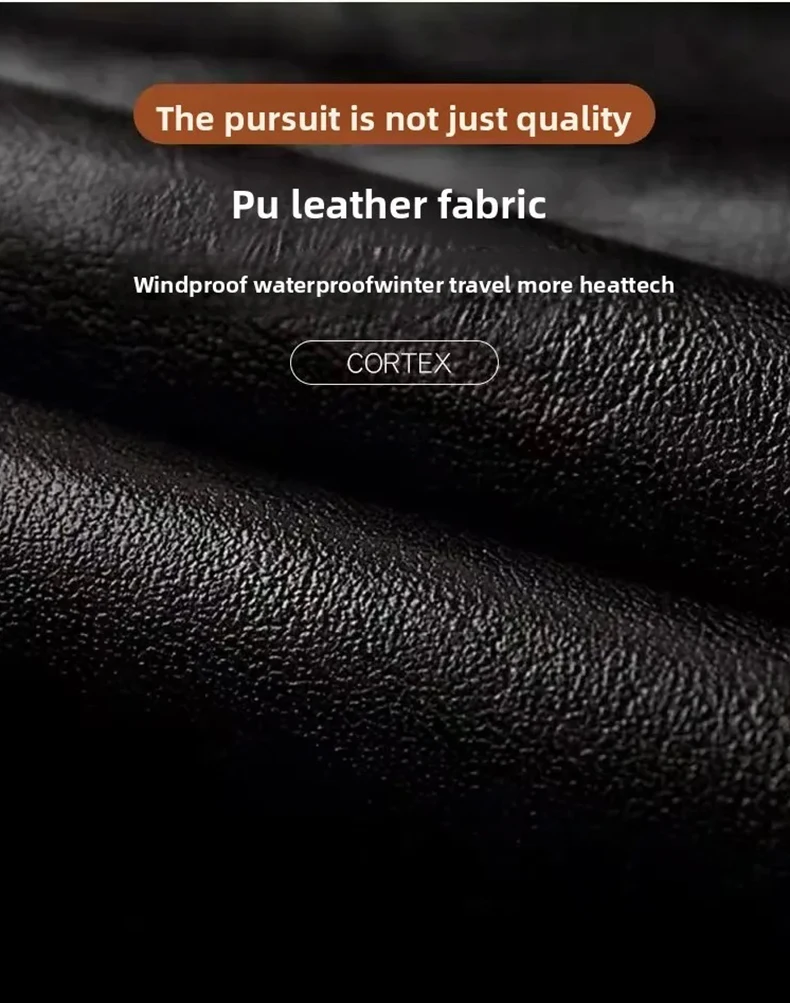 Neue männer PU Handschuhe Winter Verdickte Warme Fahrt Handschuhe Leder Wasserdicht Winddicht Touch Screen Protector Warme Motorrad Handschuhe – Detail 6