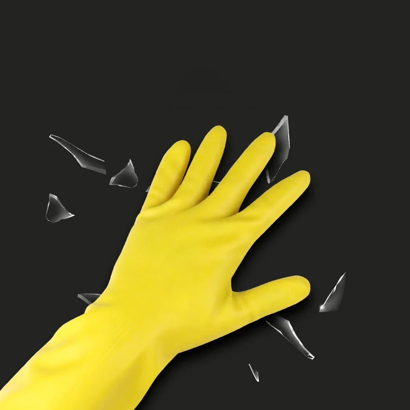 Thickened Beef Tendon Rubber Latex Gloves Washing Dishes Wear-resistant Household Cleaning Car Washing Waterproof Gloves