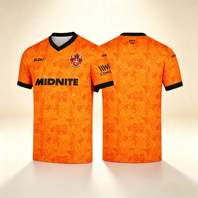 Wolves 26-27 150. Jubiläums-Fußballtrikot für Erwachsene und Kinder, Athleisure-T-Shirt, Familie, Sommer, atmungsaktiv, schnelltrocknend, weich, bequem, Y2K