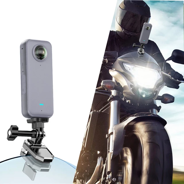 Motorcycle Windshield Mount Clamp Aluminum Clip For GoPro 13 12 Insta360 X5 X4 X3 Ace For DJI Osmo 360/Action 4 5 Accessories