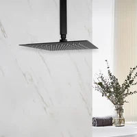 ฝักบัวเรนชาวเวอร์สแตนเลสสีทองขัดเงา 8/10/12 นิ้วสแควร์ท็อปติดตั้งเพดานห้องน้ำติดตั้งง่ายก๊อกน้ำ 2