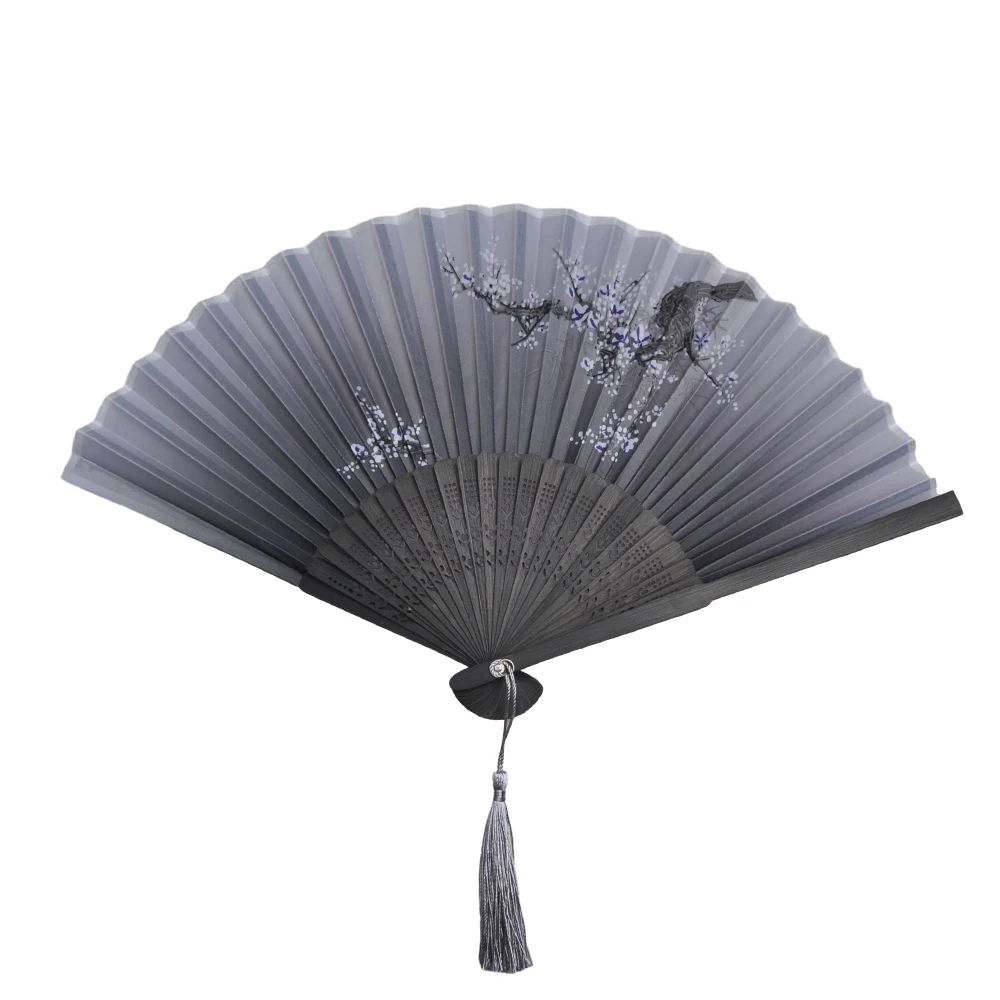 Elegant Bamboo Hand Fan - Traditional Asian Art Craft for Weddings and Home Decor