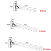6/8/10 Holes Stainless Steel Clothes Rack Hook Foldable Clothes Hanging Rod Multi-Purpose Clothes Drying Rack for Closet Storage 6