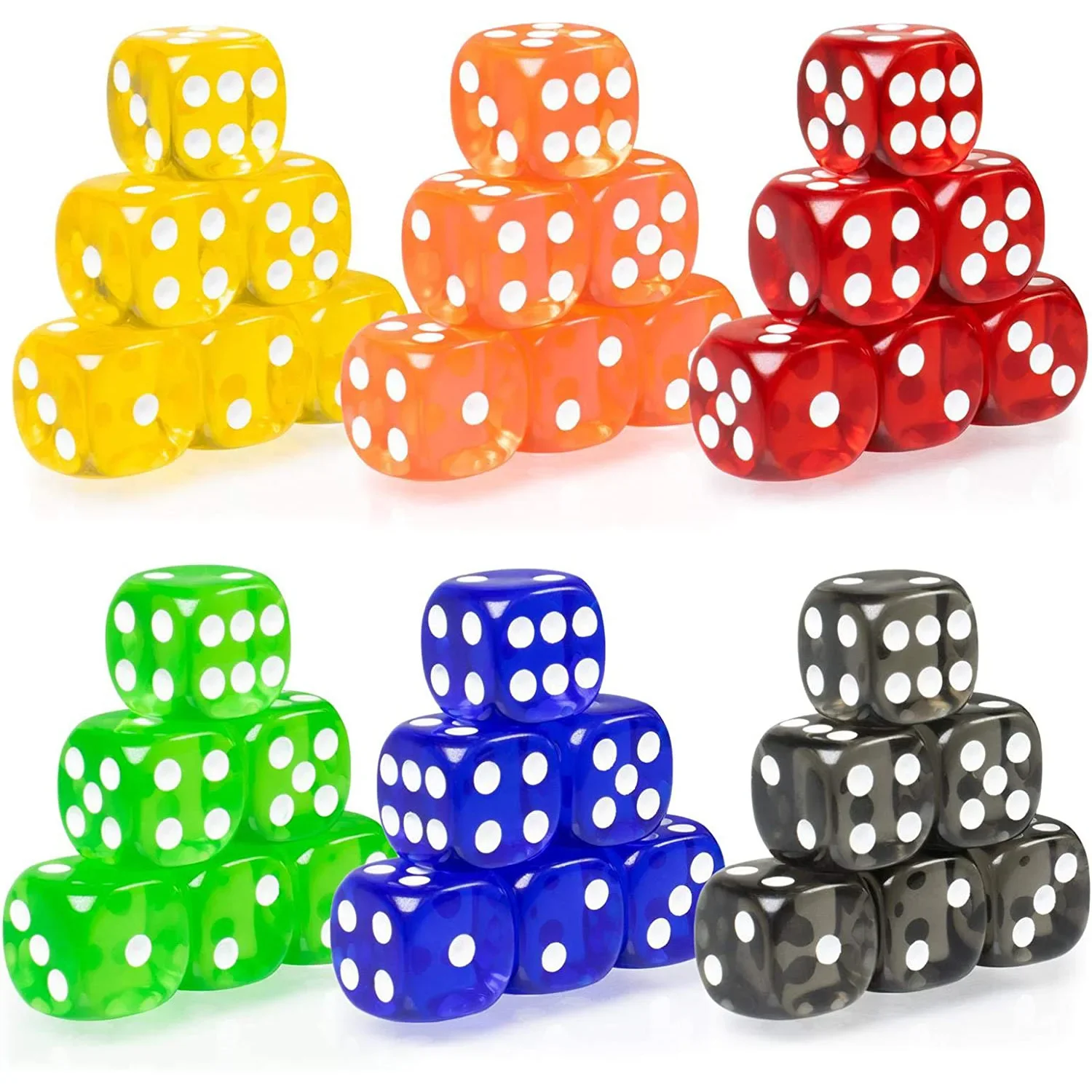 10pcs/st Round Transparent Dice 10 Kinds Colors Plastic Dice Toy Accessories 16mm