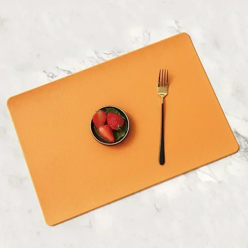 Nordic Style Waterproof Leather Rectangular Placemat for Home Decor and Dining